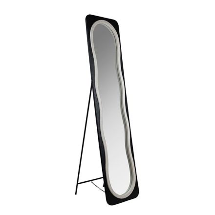 FLOOR MIRROR WOODEN WHITE-BLACK 42x5x170cm