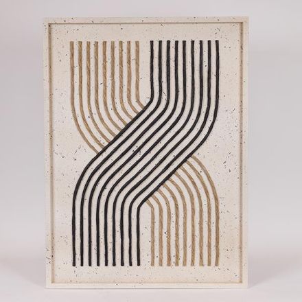 ΠΙΝΑΚΑΣ ΚΑΜΒΑΣ ΑΝΑΓΛΥΦΟΣ ΓΡΑΜΜΕΣ ΛΕΥΚΟΣ - ΜΠΕΖ - ΜΑΥΡΟΣ 60x3x80cm