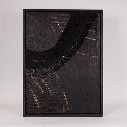 ΠΙΝΑΚΑΣ ΚΑΜΒΑΣ ΑΝΑΓΛΥΦΟΣ ΜΑΥΡΟΣ - ΧΡΥΣΟΣ 60x4x80cm