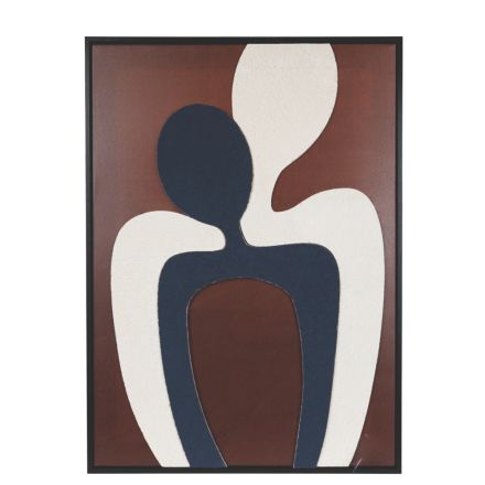 CANVAS WALL ART WITH 3D DESIGNS FEATURING FIGURES BLACK - BROWN - BEIGE 60x2.9x80cm