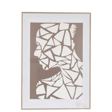 CANVAS WALL ART FEATURING FIGURES BROWN - BEIGE 50x3x70cm