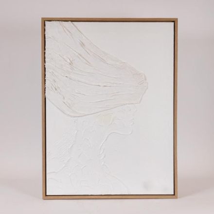 ΠΙΝΑΚΑΣ ΚΑΜΒΑΣ ΧΕΙΡΟΠΟΙΗΤΟΣ ΦΙΓΟΥΡΑ ΛΕΥΚΟΣ 60x3.8x80cm