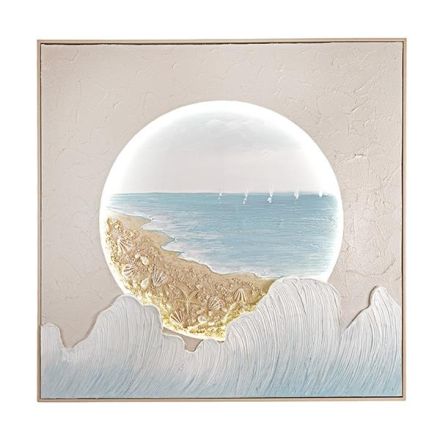 CANVAS LED SEA BEIGE-LIGHT BLUE 82x5x82cm