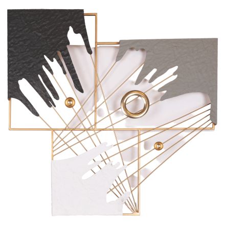 WALL DECOR METALLIC GREY - GOLD - BLACK - WHITE 69x7x69cm
