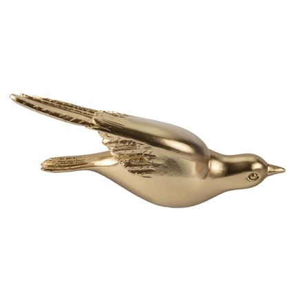 WALL DECORATIVE BIRD POLYRESIN GOLD 20x9x9cm
