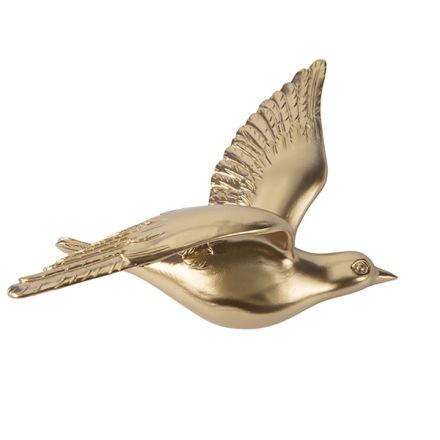 WALL DECORATIVE BIRD POLYRESIN GOLD 19x18.5x8.8cm