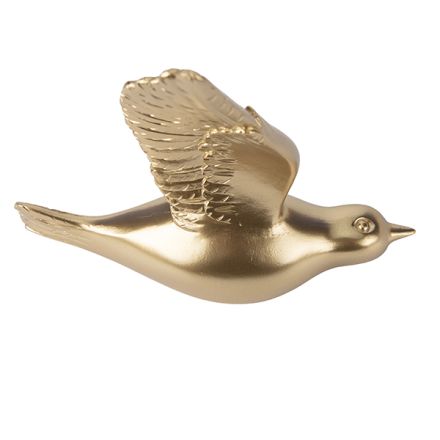 WALL DECORATIVE BIRD POLYRESIN GOLD 17.9x5x17.3cm