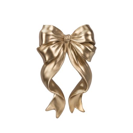 WALL DECORATIVE POLYRESIN BOW GOLD 28x5x 20cm