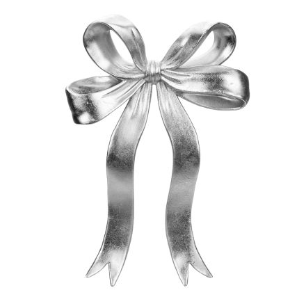 WALL DECORATIVE POLYRESIN  BOW SILVER 51x6,5x34,7cm