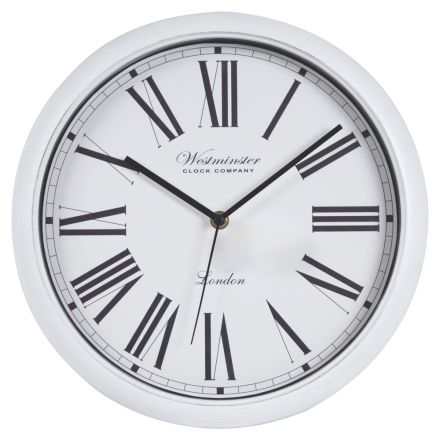 WALL CLOCK PLASTIC WHITE - BLACK 30.5x4.2x30.5cm