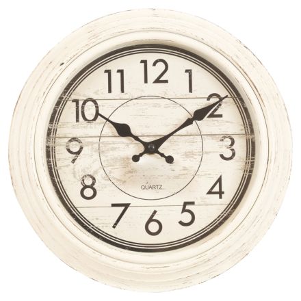 WALL CLOCK PLASTIC ANTIQUE WHITE - BLACK 30x4.3x30cm
