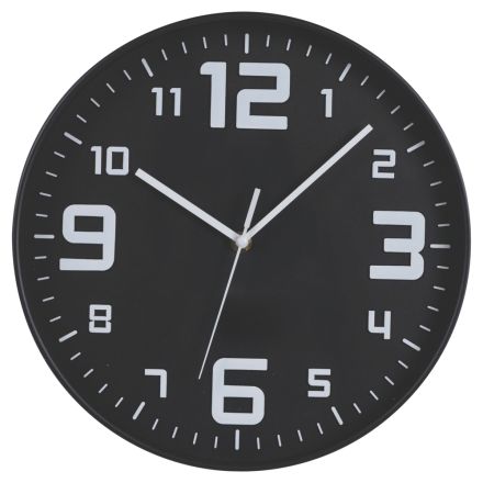 WALL CLOCK PLASTIC WHITE - BLACK 30x4.2x30cm