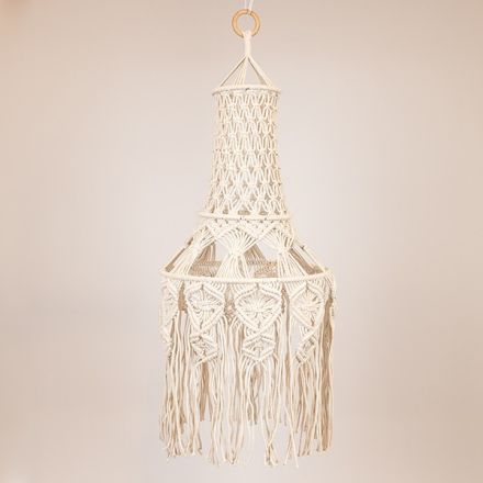 PENDANT LAMP MACRAME BEIGE 38x90cm
