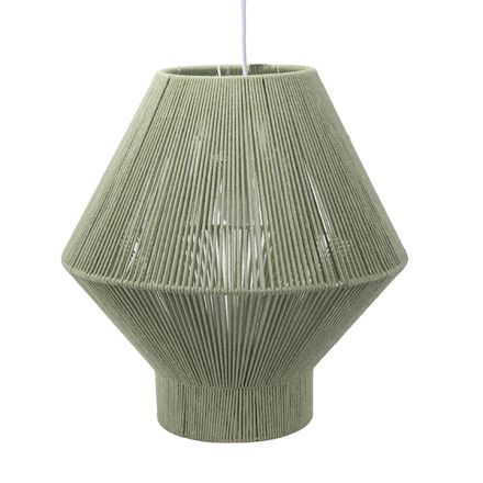 PENDANT LAMP METALLIC - COTTON ROPE GREEN 38x38x39cm
