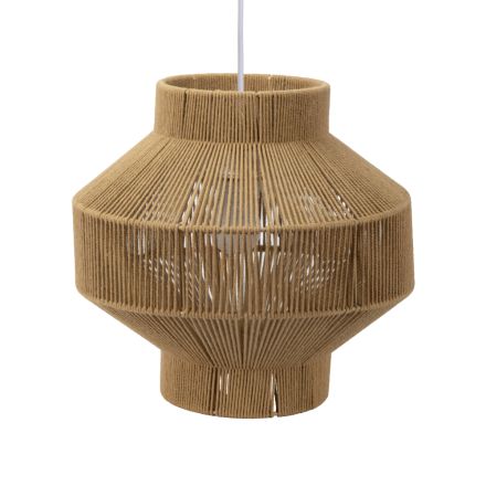PENDANT LAMP METALLIC - COTTON ROPE NATURE 30x30x28.5cm