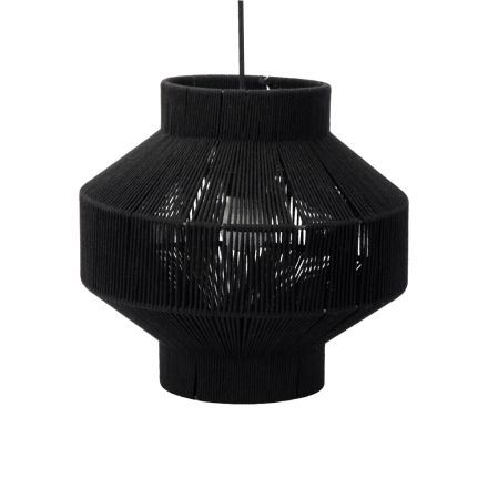 PENDANT LAMP METALLIC - COTTON ROPE BLACK 30x30x28.5cm