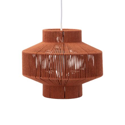 PENDANT LAMP METALLIC - COTTON ROPE TERRACCOTA 25.5x25.5x21.5cm