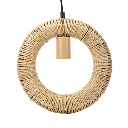 PENDANT LAMP METALLIC - PAPER ROPE NATURE 35x5.5x35cm