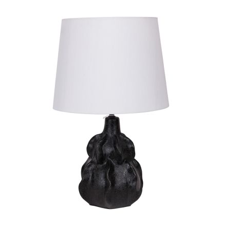 TABLE LAMP WITH LINEN SHADE CERAMIC BLACK 29.5x24x48cm