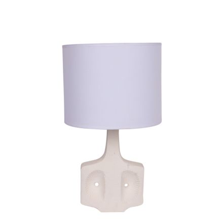 TABLE LAMP WITH LINEN SHADE CERAMIC WHITE 30x53cm
