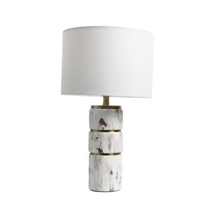 TABLE LAMP CERAMIC LIGHT GREY - WHITE 30x53cm