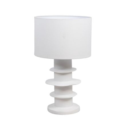 ΕΠΙΤΡΑΠΕΖΙΟ ΦΩΤΙΣΤΙΚΟ ΜΕ ΒΑΜΒΑΚΕΡΟ ΛΕΥΚΟ ΚΑΠΕΛΟ ΡΕΖΙΝ ΛΕΥΚΟ  33x33x55cm