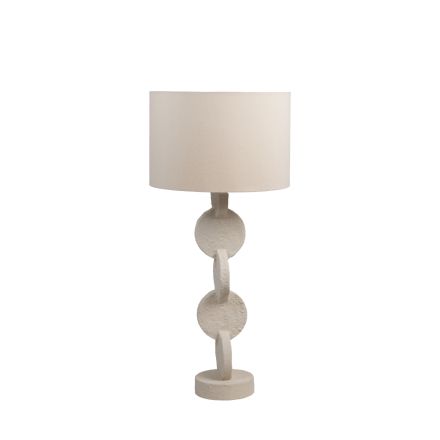 TABLE LAMP WITH FABRIC SHADE RESIN WHITE 38x38x83.5cm