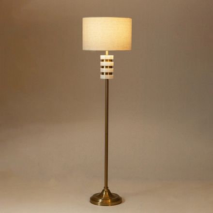 ΕΠΙΔΑΠΕΔΙΟ ΦΩΤΙΣΤΙΚΟ ΜΕ ΛΙΝΟ ΚΑΠΕΛΟ ΛΕΥΚΟ ΜΑΡΜΑΡΙΝΟ - ΜΕΤΑΛΛΙΚΟ ΧΡΥΣΟ 38x38x146.5cm