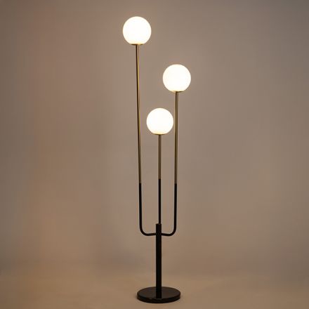 ΕΠΙΔΑΠΕΔΙΟ ΦΩΤΙΣΤΙΚΟ ΜΕ ΓΥΑΛΙΝΕΣ ΛΕΥΚΕΣ ΜΠΑΛΕΣ ΜΕΤΑΛΛΙΚΟ ΜΑΥΡΟ - ΧΡΥΣΟ 34x156cm