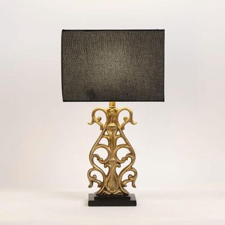 TABLE LAMP POLYRESIN BLACK-GOLD 29.5x50cm