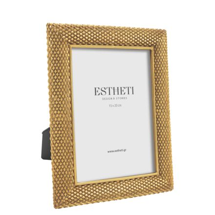 TABLE PHOTO EMBOSSED FRAME (15x20) ANTIQUE GOLD 20x1.5x25cm