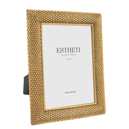 TABLE PHOTO EMBOSSED FRAME (20x25) ANTIQUE GOLD 25x1.5x30cm