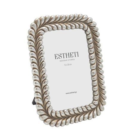 TABLE PHOTO BRAIDED FRAME (15x20) ANTIQUE SILVER 19x2x24cm
