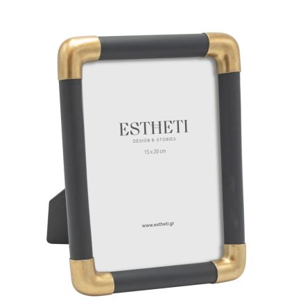 TABLE PHOTO FRAME (15x20) BLACK - GOLD 18.5x2.2x23cm
