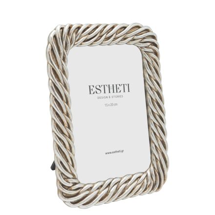 TABLE PHOTO BRAIDED FRAME (15x20) ANTIQUE SILVER 19.5x1.5x24.5cm