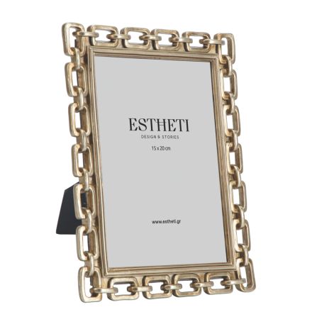PHOTO FRAME (15x20) CHAIN POLYRESIN GOLD  21x2x26cm