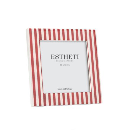 PHOTO FRAME (10x10) WOODEN RED - WHITE 15x1x15cm
