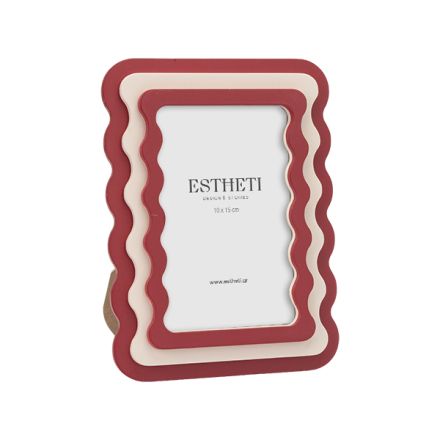 PHOTO FRAME (10x15) WOODEN RED - BEIGE 15x1.5x20cm