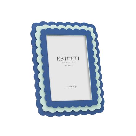 PHOTO FRAME (10x15) WOODEN BLUE - BLUE GREEN 15x1.8x20cm