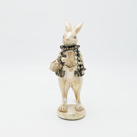 EASTER BANNY WITH A BUSKET POLYRESIN 9x9.5x24.5cm