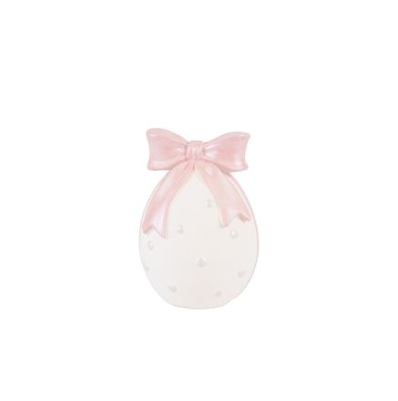 ΠΑΣΧΑΛΙΝΟ ΑΥΓΟ ΠΟΛΥΡΕΖΙΝ ΜΕ ΡΟΖ ΦΙΟΓΚΟ ΛΕΥΚΟ 5x5x8cm