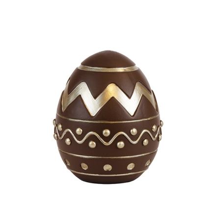 EASTER EGG POLYRESIN WITH GOLD DETAILS BROWN 10.8x10.8x12.5cm