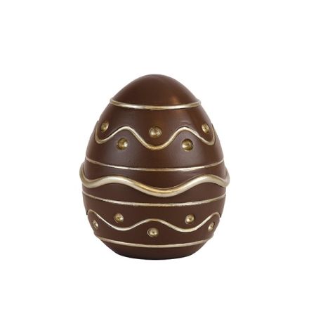 EASTER EGG POLYRESIN WITH GOLD DETAILS BROWN 10.8x10.8x12.5cm