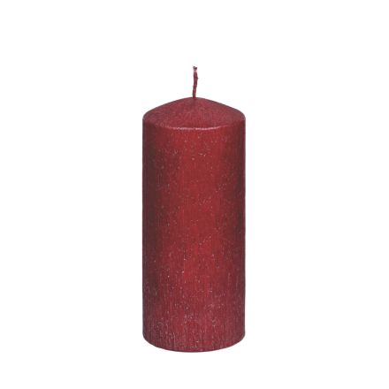 CANDLE RED RUSTIC 7x18cm