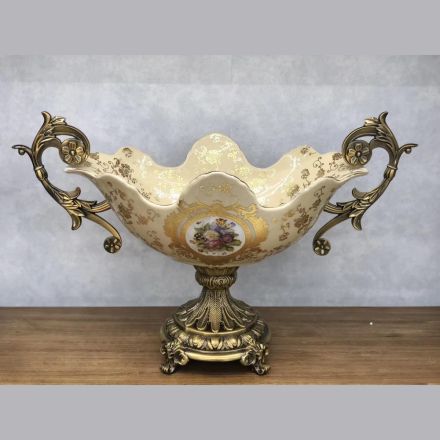 ΦΟΝΤΑΝΙΕΡΑ ΠΟΡΣΕΛΑΝΗ ΜΠΕΖ - ΧΡΥΣΗ 52x26x34cm