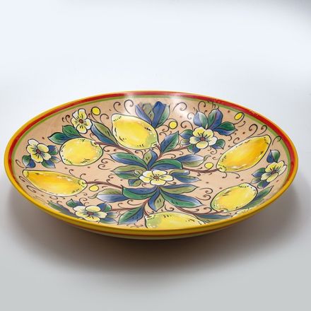 ΔΙΑΚΟΣΜΗΤΙΚΗ ΠΙΑΤΕΛΑ ΚΕΡΑΜΙΚΗ ΜΠΕΖ-ΜΕ ΛΕΜΟΝΙΑ 36.3x36.3x6cm