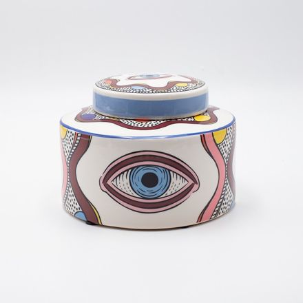 ΔΙΑΚΟΣΜΗΤΙΚΟ ΜΠΩΛ ΚΕΡΑΜΙΚΟ ΛΕΥΚΟ-ΜΕ ΓΑΛΑΖΙΑ ΜΑΤΙΑ 16x16x12.3cm