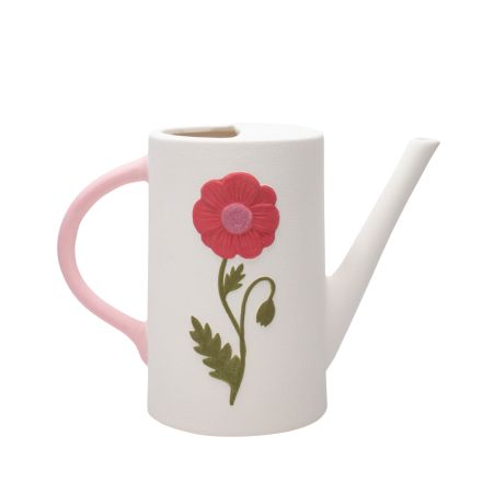 VASE DECANTER WITH FLOWER PORCELAIN  WHITE 27.3x12.8x20.1cm