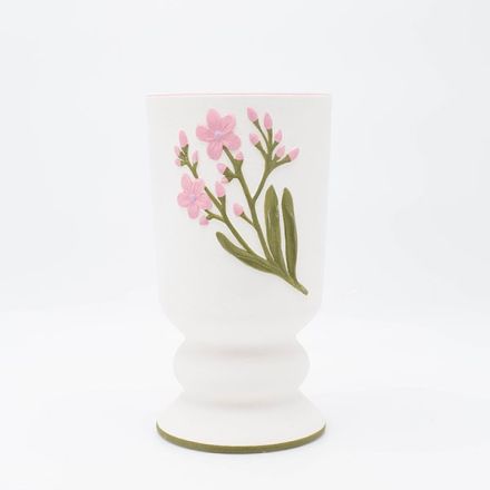 ΒΑΖΟ ΠΟΡΣΕΛΑΝΗ ΛΕΥΚΟ-ΜΕ ΛΟΥΛΟΥΔΙΑ 15x14.5x27.2cm