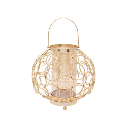 LANTERN METAL GOLD 23x23cm